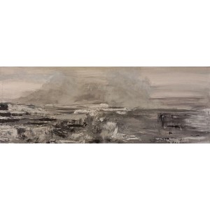 Rabia Mushkur, 18 x 48 Inches, Acrylic and Plaster, AC-RM-003